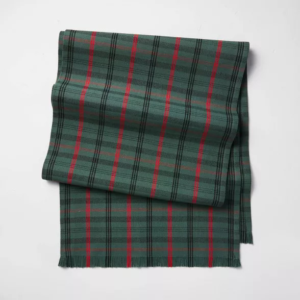 Tartan Plaid Table Runner Dark Green/Red - Hearth & Hand™ with Magnolia | Target