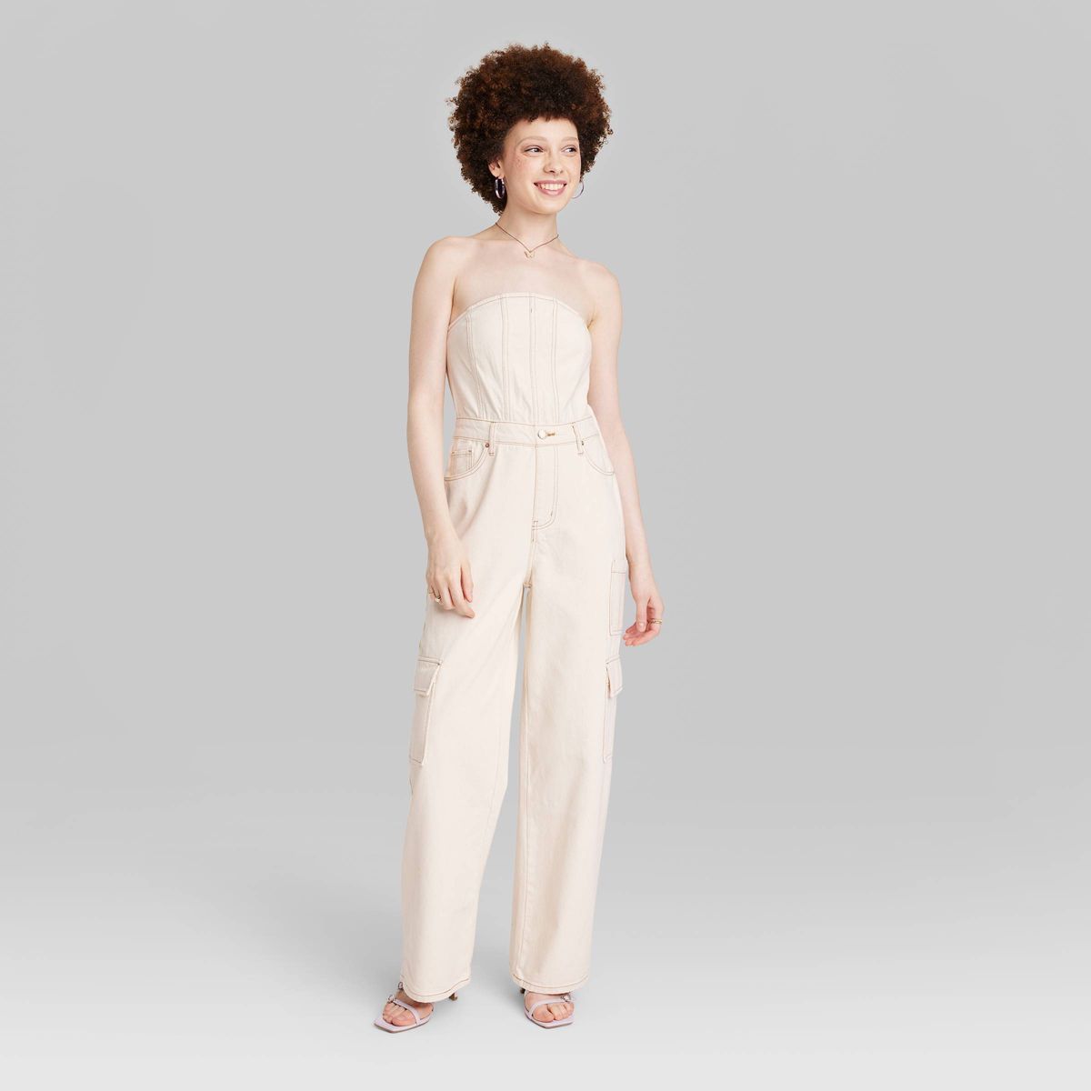 Women's Tube Cargo Denim Jumpsuit - Wild Fable™ | Target