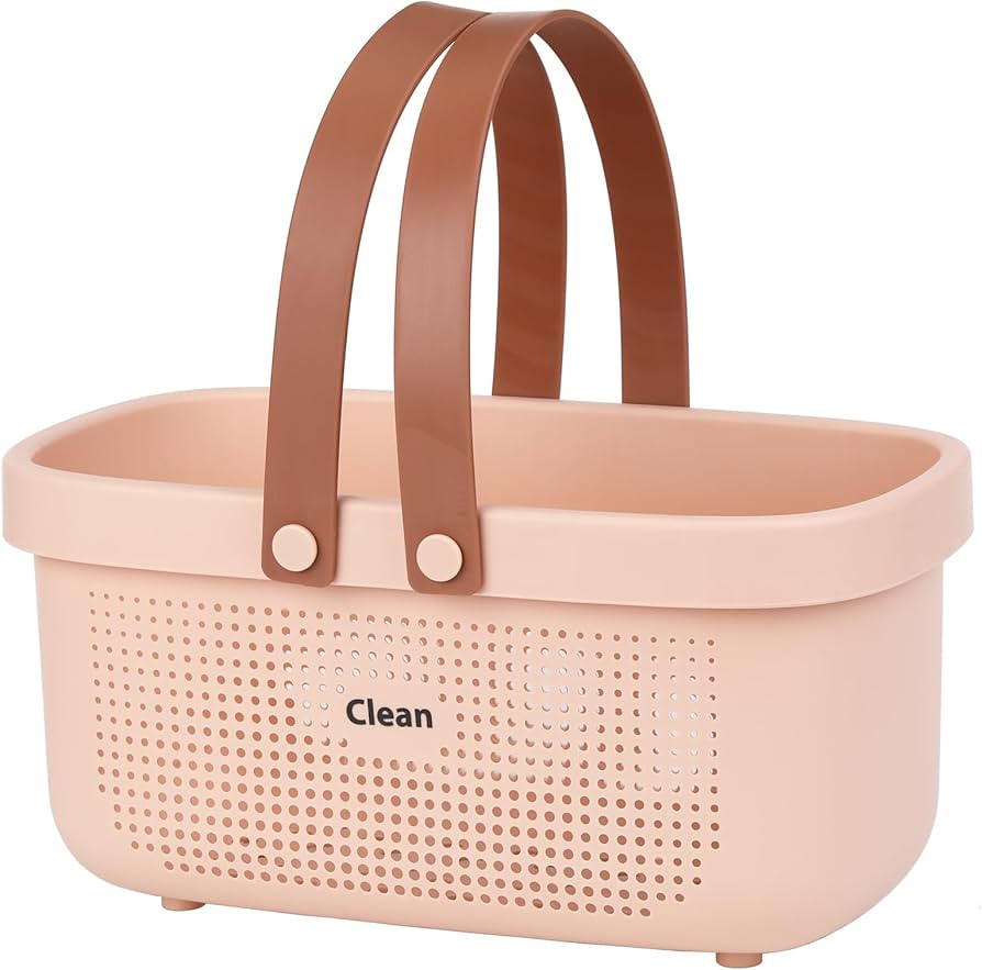 LAIGOO Large Shower Caddy Basket, Plastic Storage Basket with Handles Storage Bins Shower Storage... | Amazon (US)