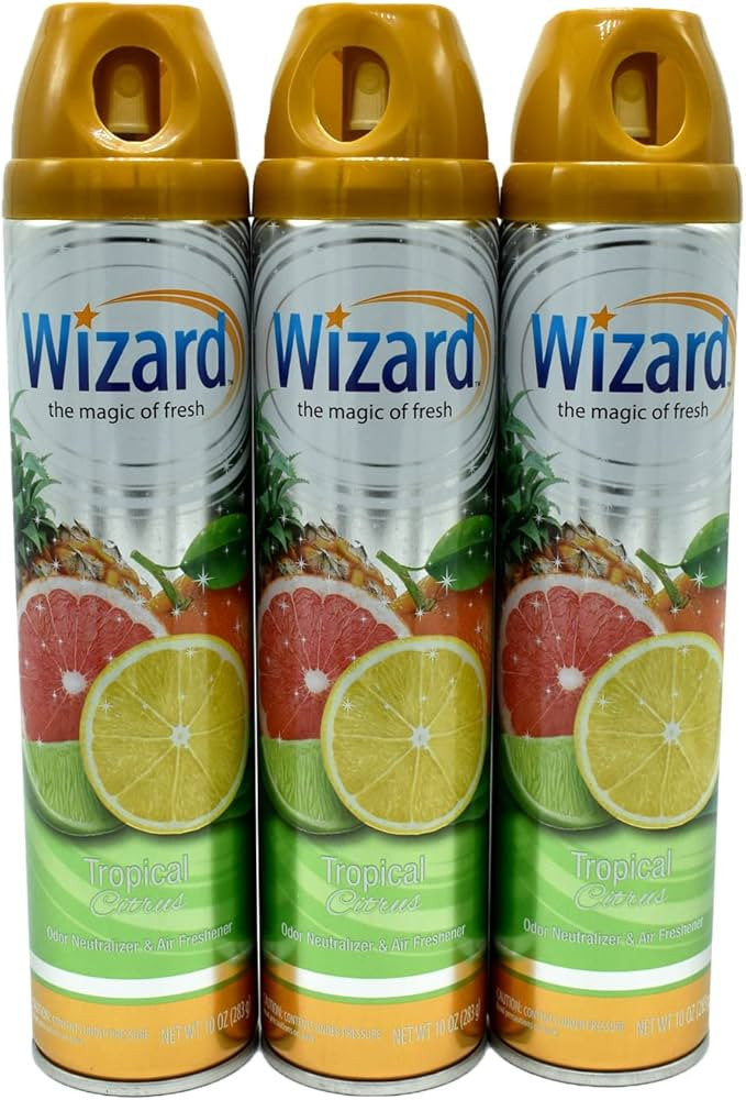Wizard The Magic of Fresh Air Freshener 10Oz Tropical Citrus (Package May Vary) Pack of 3 | Amazon (US)