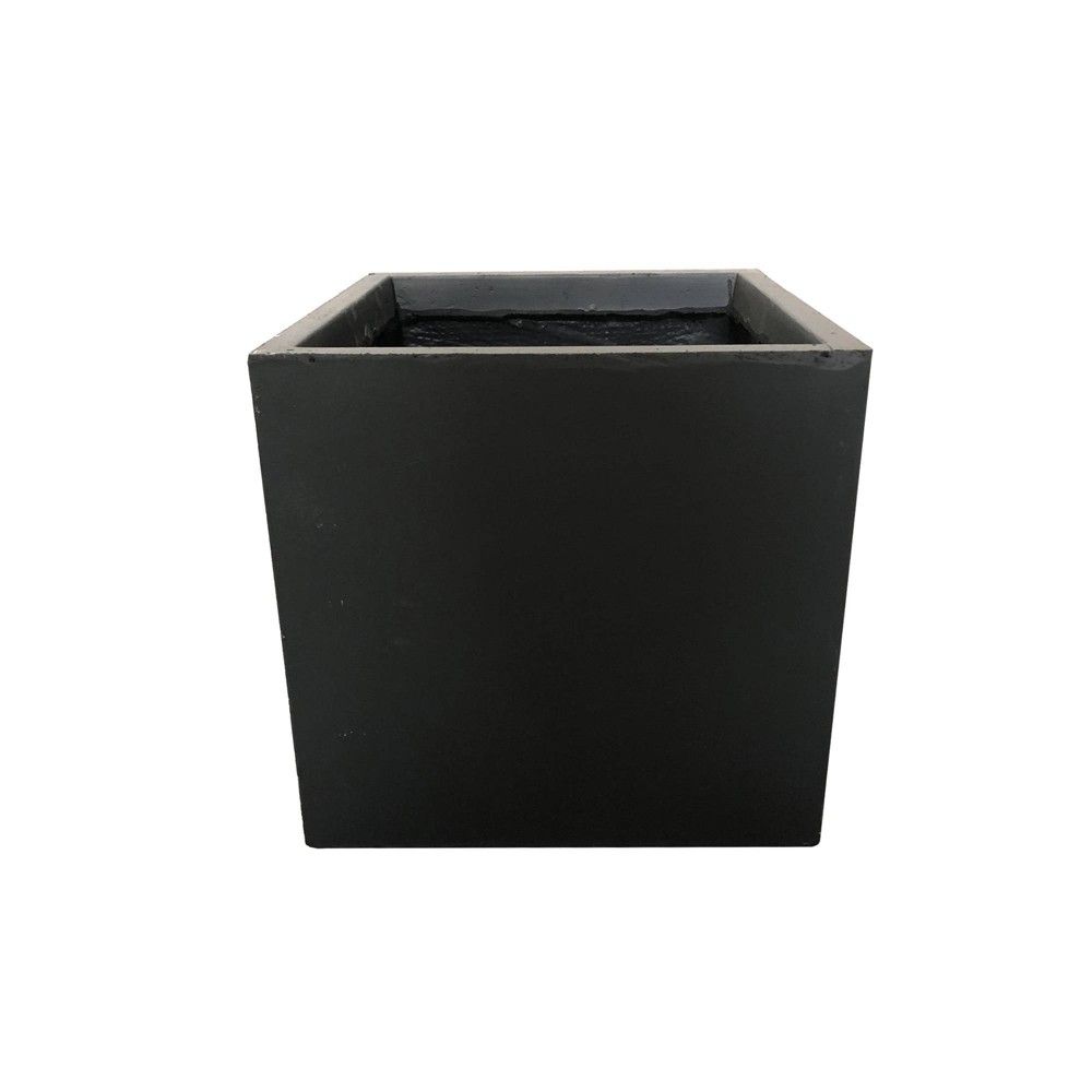 12"" Kante Lightweight Modern Outdoor Concrete Square Planter Charcoal Black - Rosemead Home & Garde | Target