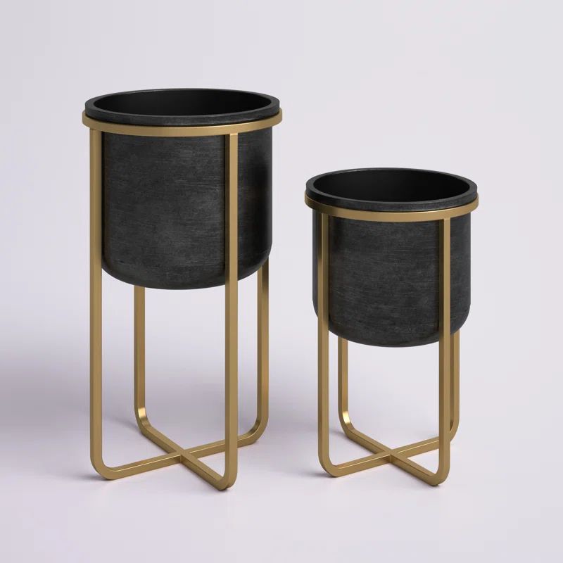 Rizzy Round Mid Century Modern Planter Set | Wayfair North America