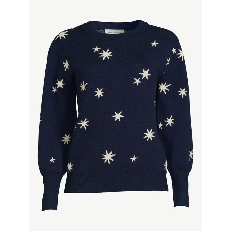 Free Assembly Women's Boxy Crewneck Sweater, Midweight | Walmart (US)