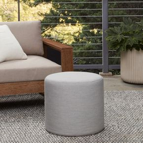 Sunbrella® Indoor/Outdoor Canvas Round Pouf | West Elm (US)