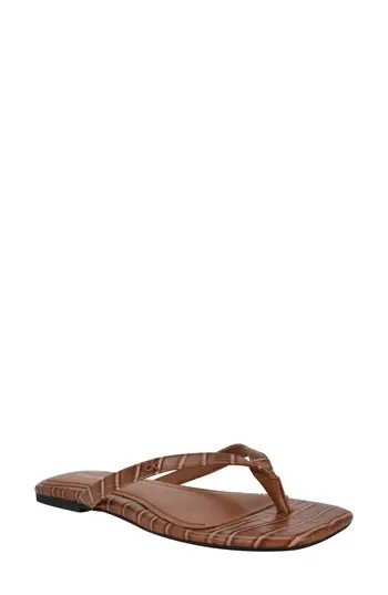 Calvin Klein Stelea Flip Flop in Dark Natural at Nordstrom Rack, Size 10 | Nordstrom Rack