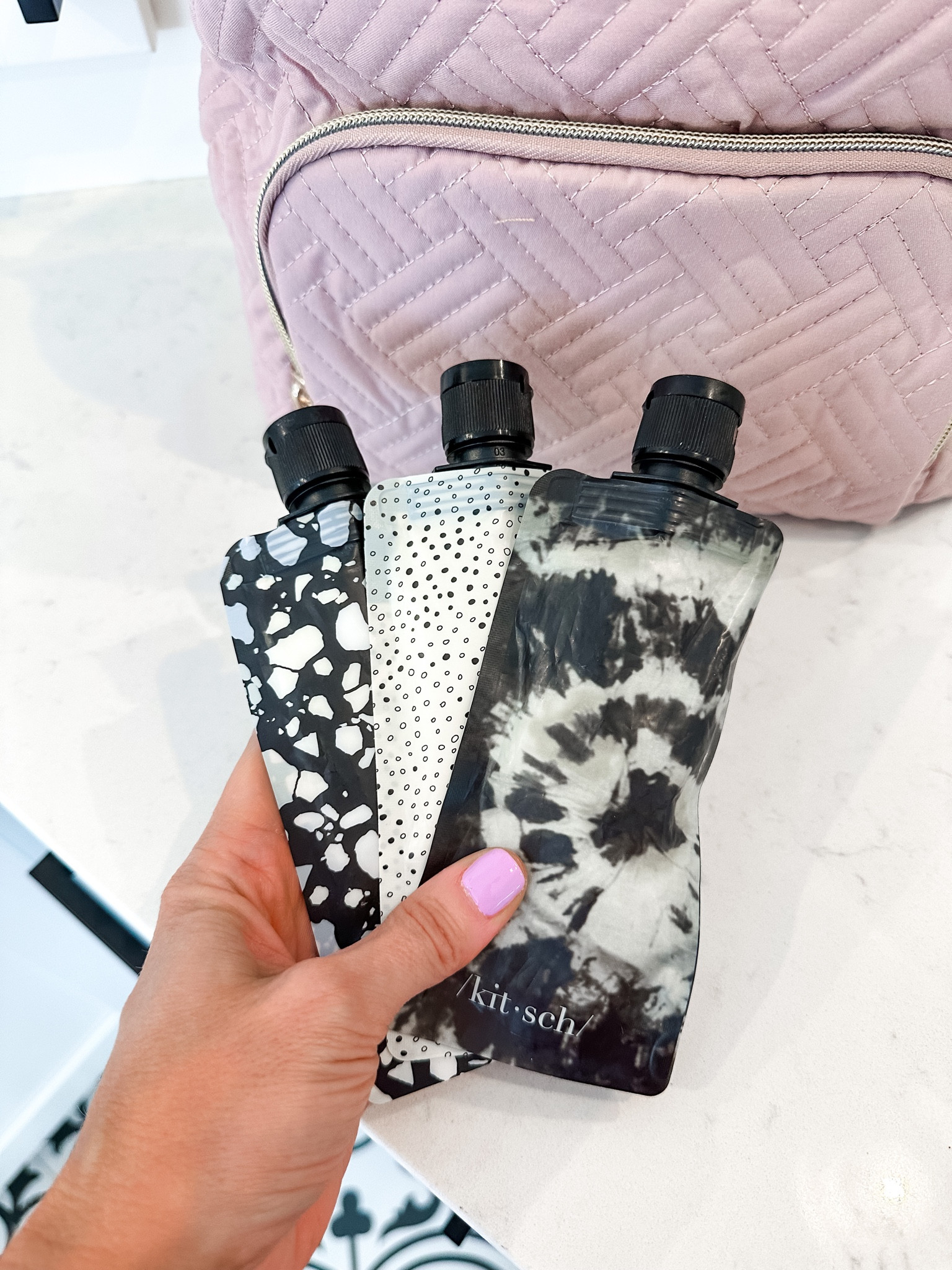 I love these reusable travel containers for shampoo, conditioner, and soap. It makes it super easy to take your favorite products with you on any trip. 

#LTKunder100 #LTKFind #LTKtravel
