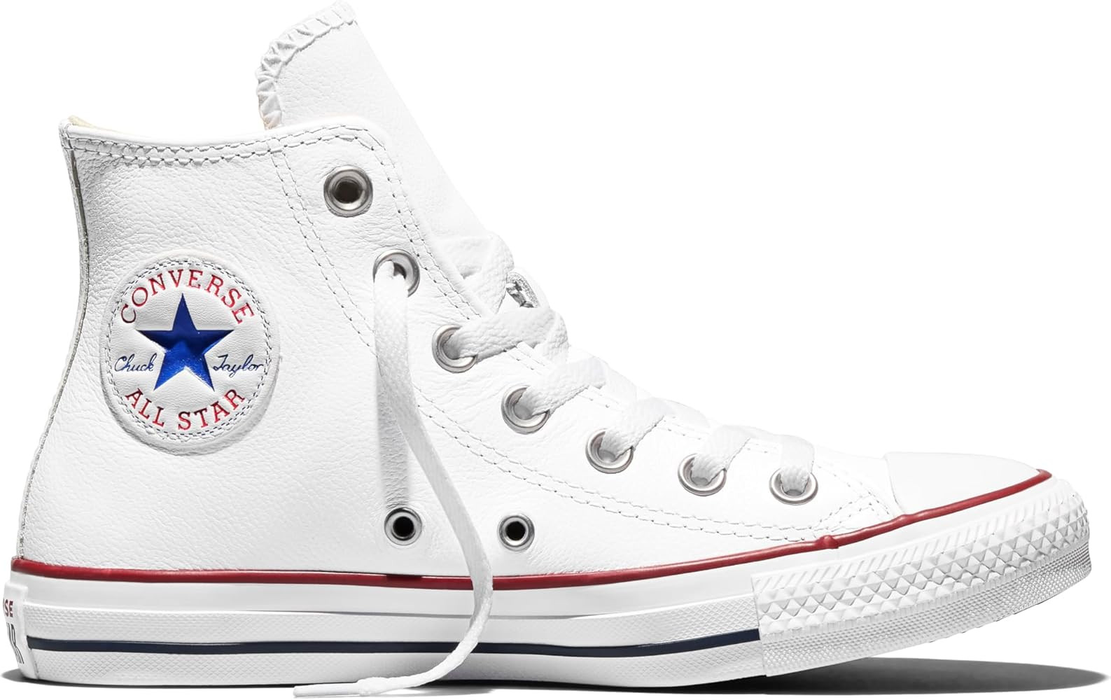 Amazon.com | Converse Unisex Chuck Taylor All Star Leather HI, White, 6 | Fashion Sneakers | Amazon (US)