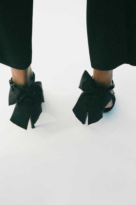 MAXI BOW HEELED SANDALS | Zara UK