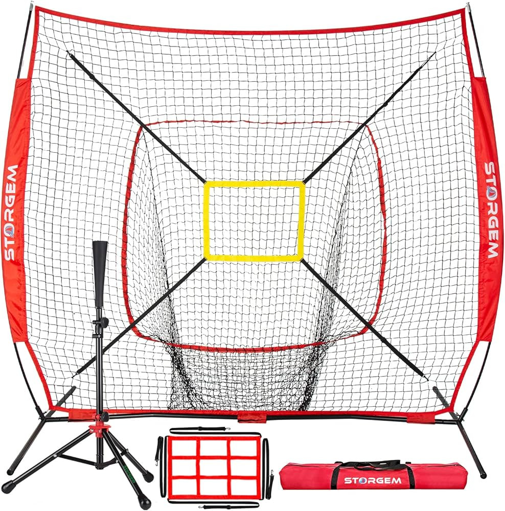 Storgem Baseball and Softball Practice Net 7×7ft Portable Hitting Pitching Batting Training Net ... | Amazon (US)