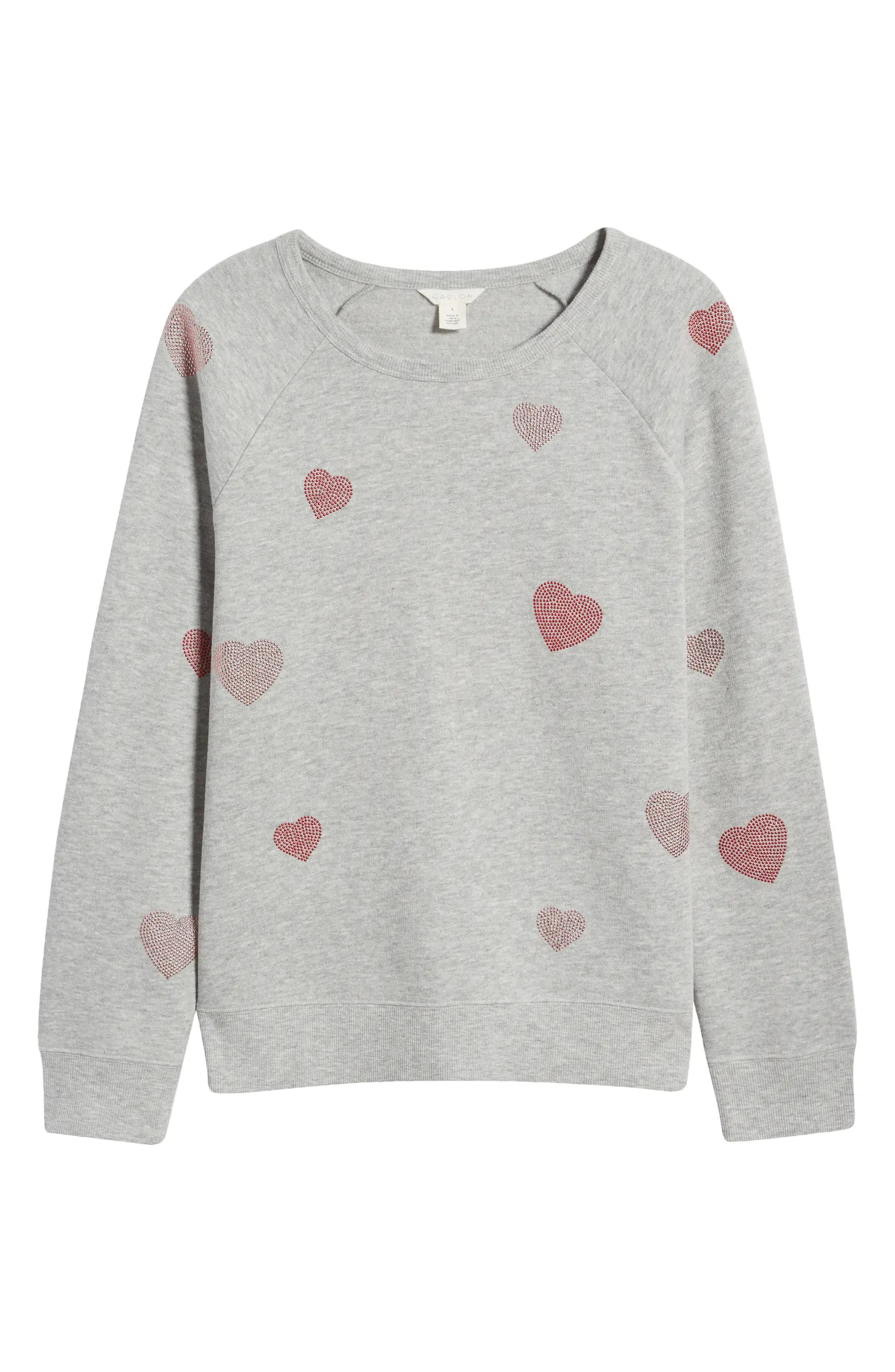 Caslon® Heart Bead Raglan Sweatshirt | Nordstrom | Nordstrom