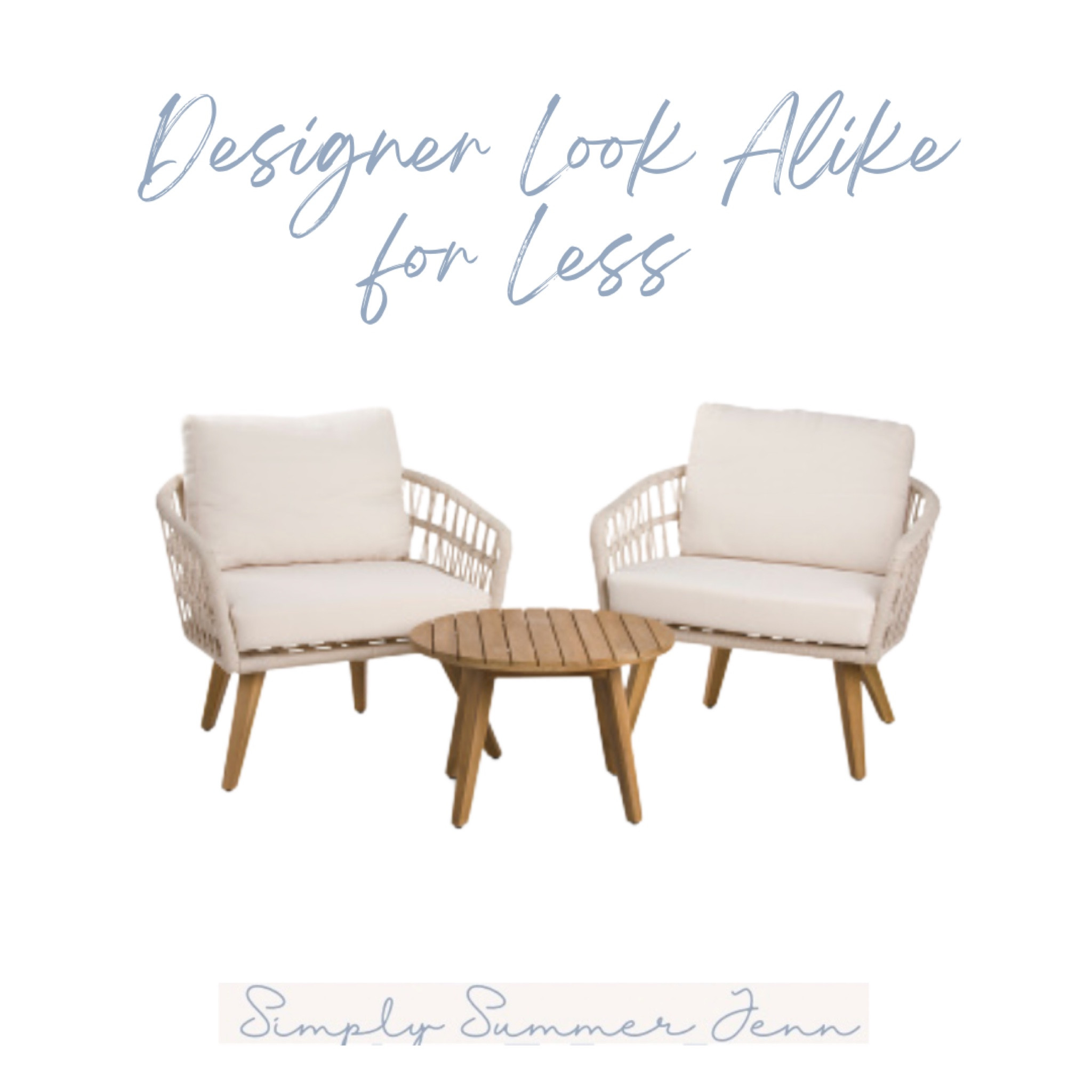 Get the designer look for less! Cozy seating for two with table. Cushions included.

#LTKhome