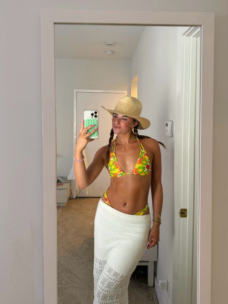 But first: beach!! This bikini is on Amazon for $20- skirt is Hollister and hat is Gigi Pip! 