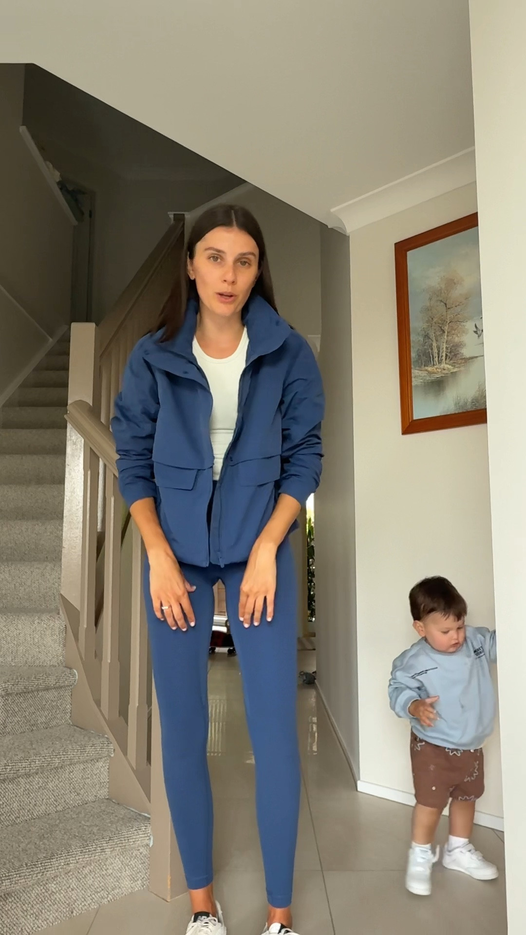 Currently living in this new blue twill set from Lululemon 💙 Align leggings, the twist tank + the matching windbreaker = the perfect combo for errands, pilates or coffee runs. Effortless, comfy + chic all in one.