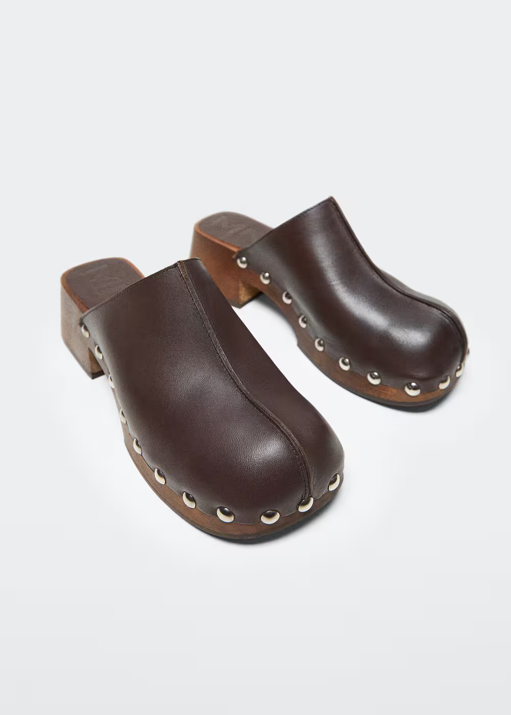 Studded leather clog -  Women | Mango USA | MANGO (US)