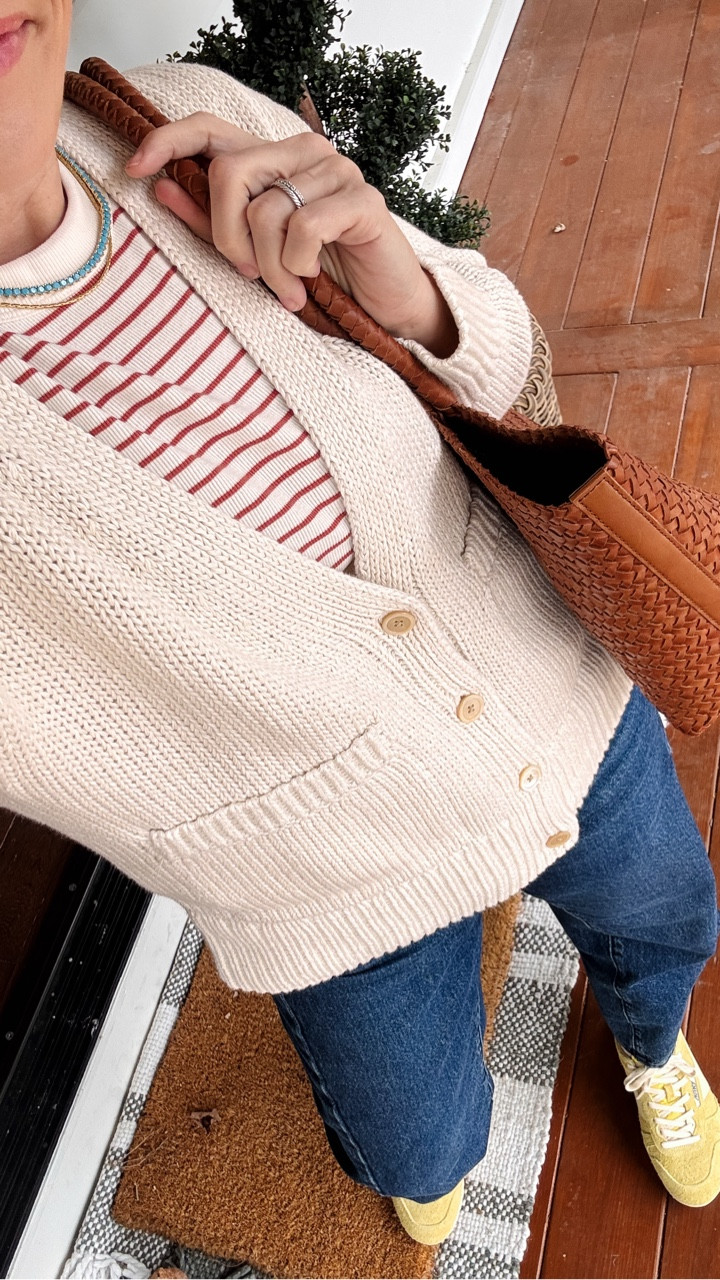 Madewell pieced denim jeans are on double sale, now under $90 wearing my regular size standard length ~ everyday tote is 25% off limited time only ~ didn't love the Autry high sneakers but these are amazing, are true to size & v comfortable ~ First time trying Haven Well Within & I'm blown away, wearing my regular size small in ss top & cardigan currently 40% off a single item & 30% everything else! xo, Claire

#LTKmomlife #LTKootd #LTKOver40