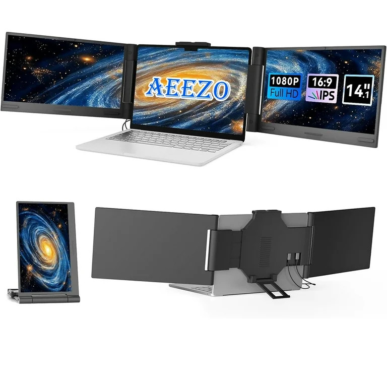 AEEZO 14Inch 1080P IPS Laptop Screen Extender | 280° Rotatable Portable Monitor, Plug & Play, Fi... | Walmart (US)
