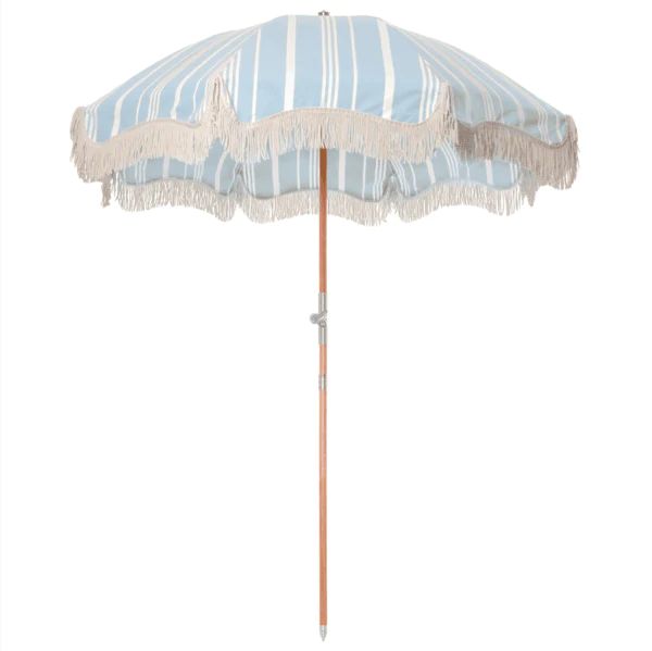 premium umbrella, vintage blue stripe | minnow