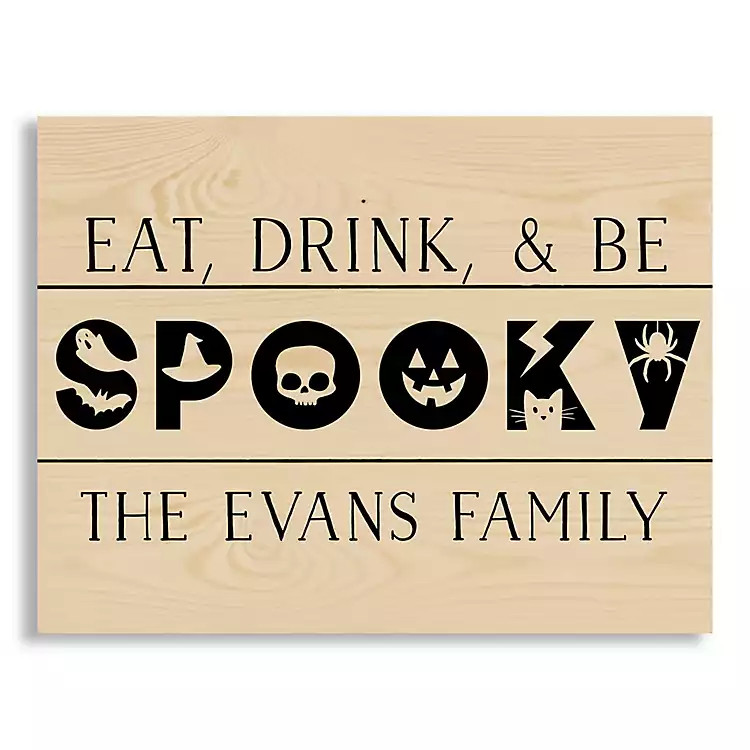 Personalized Eat Drink and Be Spooky Wall Plaque | Kirkland's Home