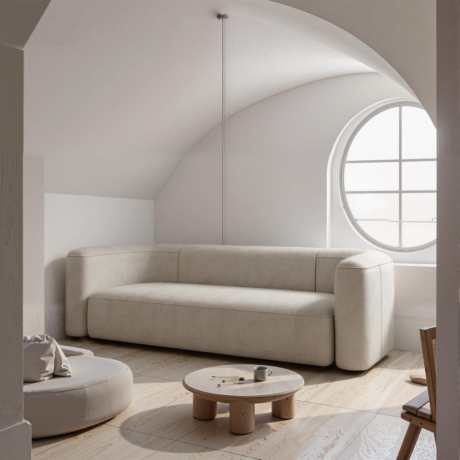 Acanva Luxury Modern Tight Curved Back Velvet Sofa, Minimalist Style Comfy Couch for Living Room ... | Amazon (US)