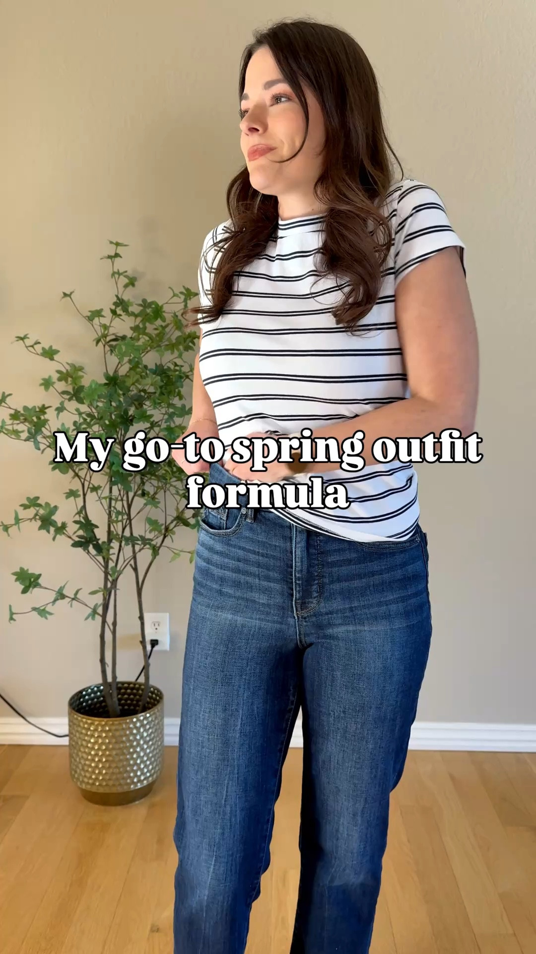 My easiest spring outfit formula 🙌🏻
my $9 striped tee + straight jeans + brown accessories 
Save this for an easy outfit idea 
Work outfits, spring outfits, spring outfits 2026, 

@walmart 
@laticoleathers 
@buckle 

#springoutfits #everydayoutfits #outfitideas #casualoutfits

#LTKgrwm #LTKSpringSale #LTKootd