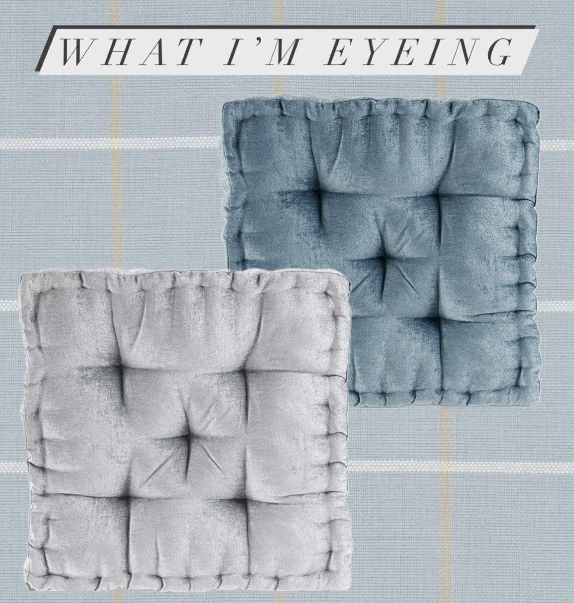 LEX ALWAYS WANTS TO PLAY ON THE FLOOR BUT MY BAD BACK ALWAYS SCREAMS NOOOO! THESE FLOOR PILLOWS ARE CUTE, AFFORDABLE, AND WILL HELP PREVENT ME FROM CLUTCHING MY BACK ALL DAY.

#LTKFindsUnder50 #LTKHome