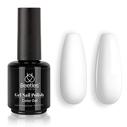 Beetles Gel Nail Polish, 1 Pcs 15ml White Color Soak Off Gel Polish Nail Art Manicure Salon DIY G... | Amazon (US)