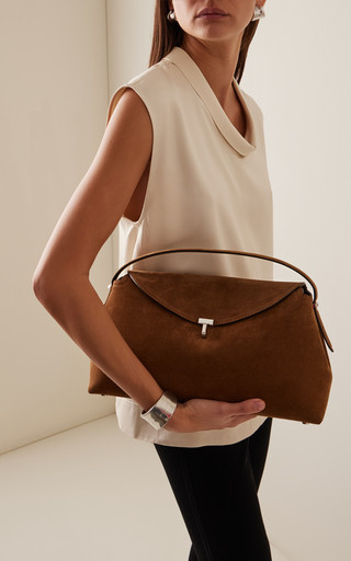 T-lock Suede Top Handle | Moda Operandi (Global)