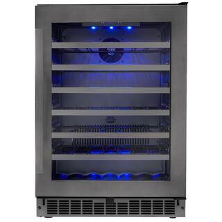 48-Bottle Built-in Wine Cooler in Black Stainless | The Home Depot