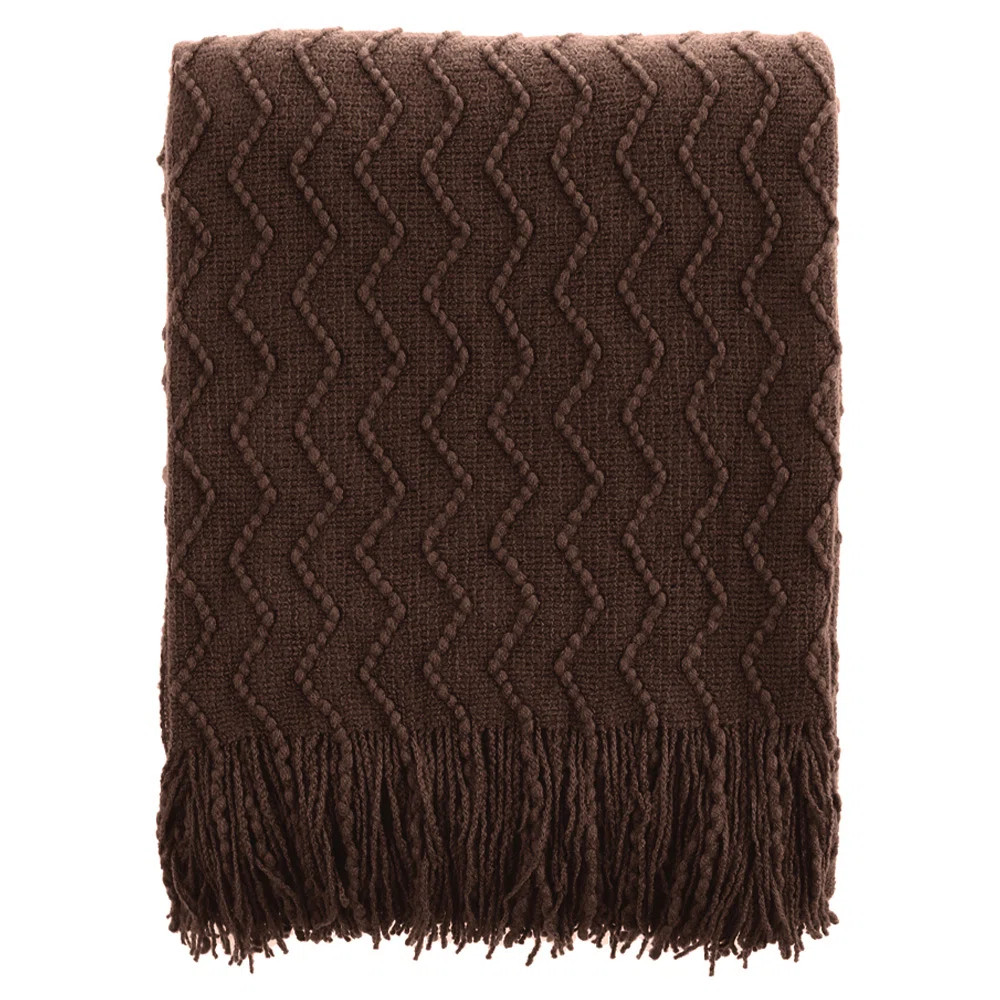 Throw Blanket for Couch, Textured Soft Throw Blankets, Decorative Knitted Blanket for Home Living Room Decor, 50"x60 | Wayfair North America