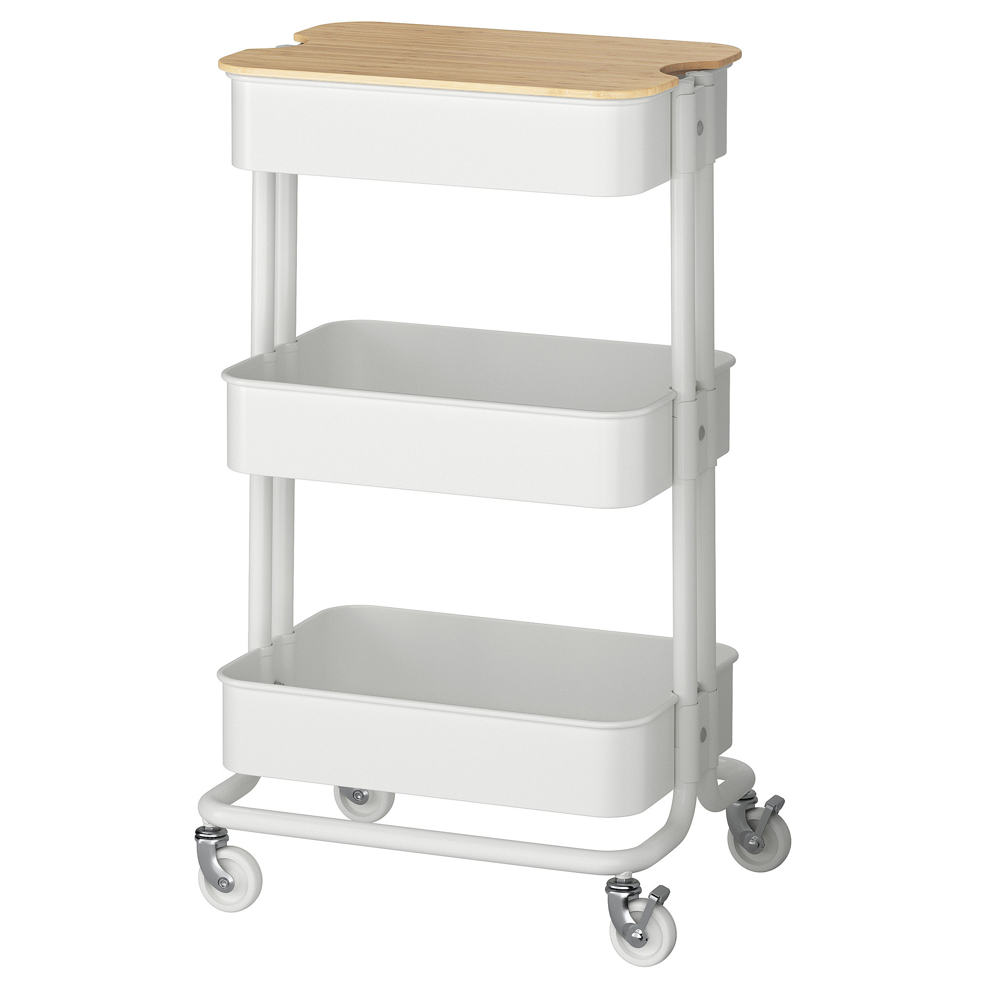 RÅSKOG / NORRÅVA Trolley with lid, white, 13 3/4x17 3/4x30 3/8 " | IKEA US