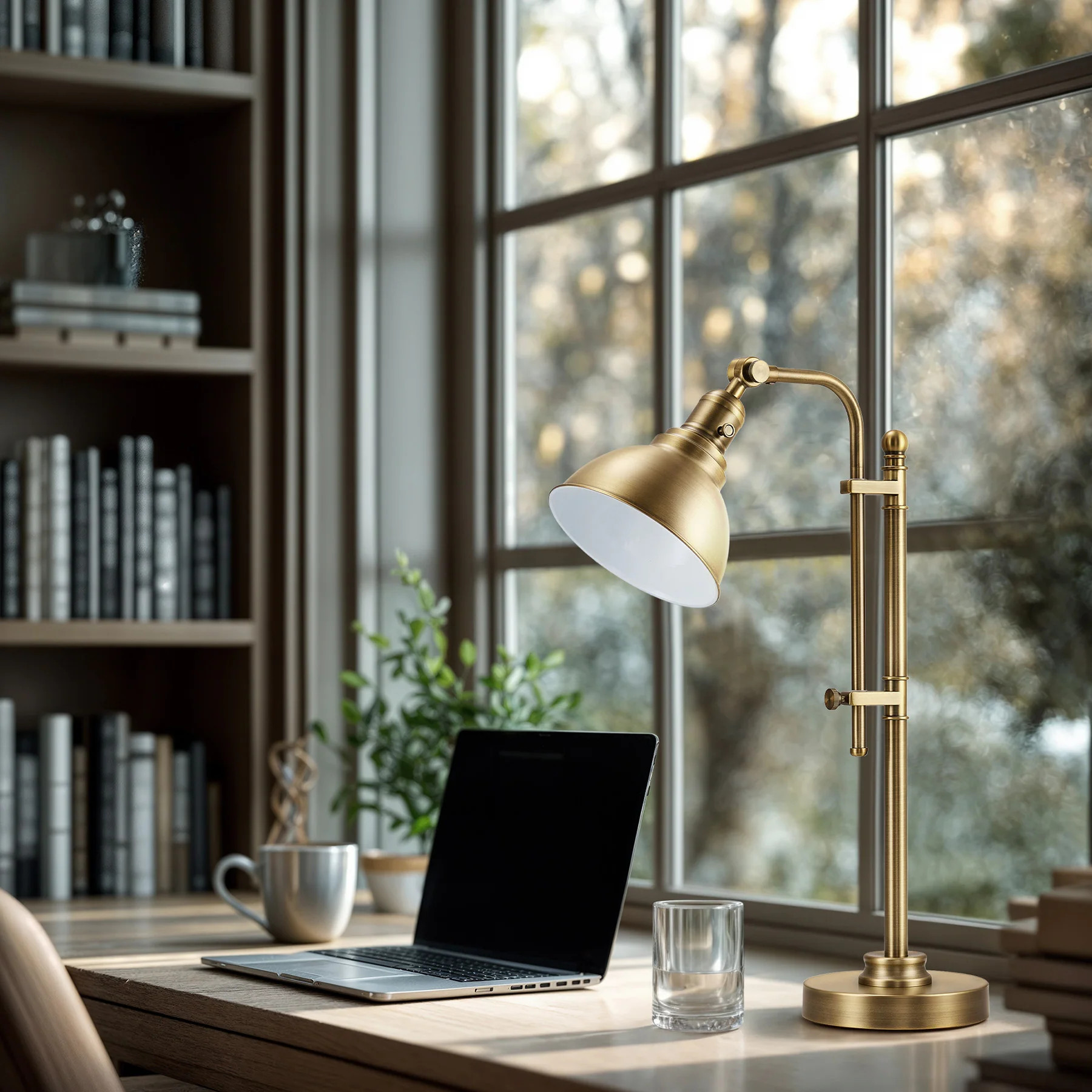 CO-Z 28" Rustic Adjustable Desk Lamp in Aged Bronze Finish - Brushed Brass | Overstock
