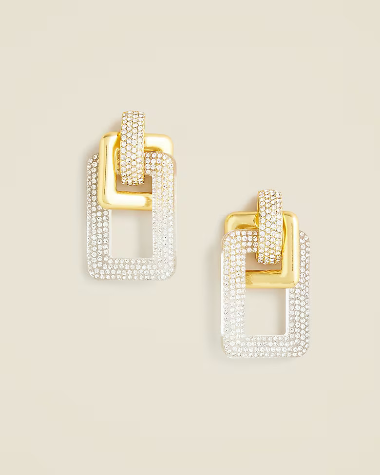 Oversized square drop crystal earrings | J. Crew US