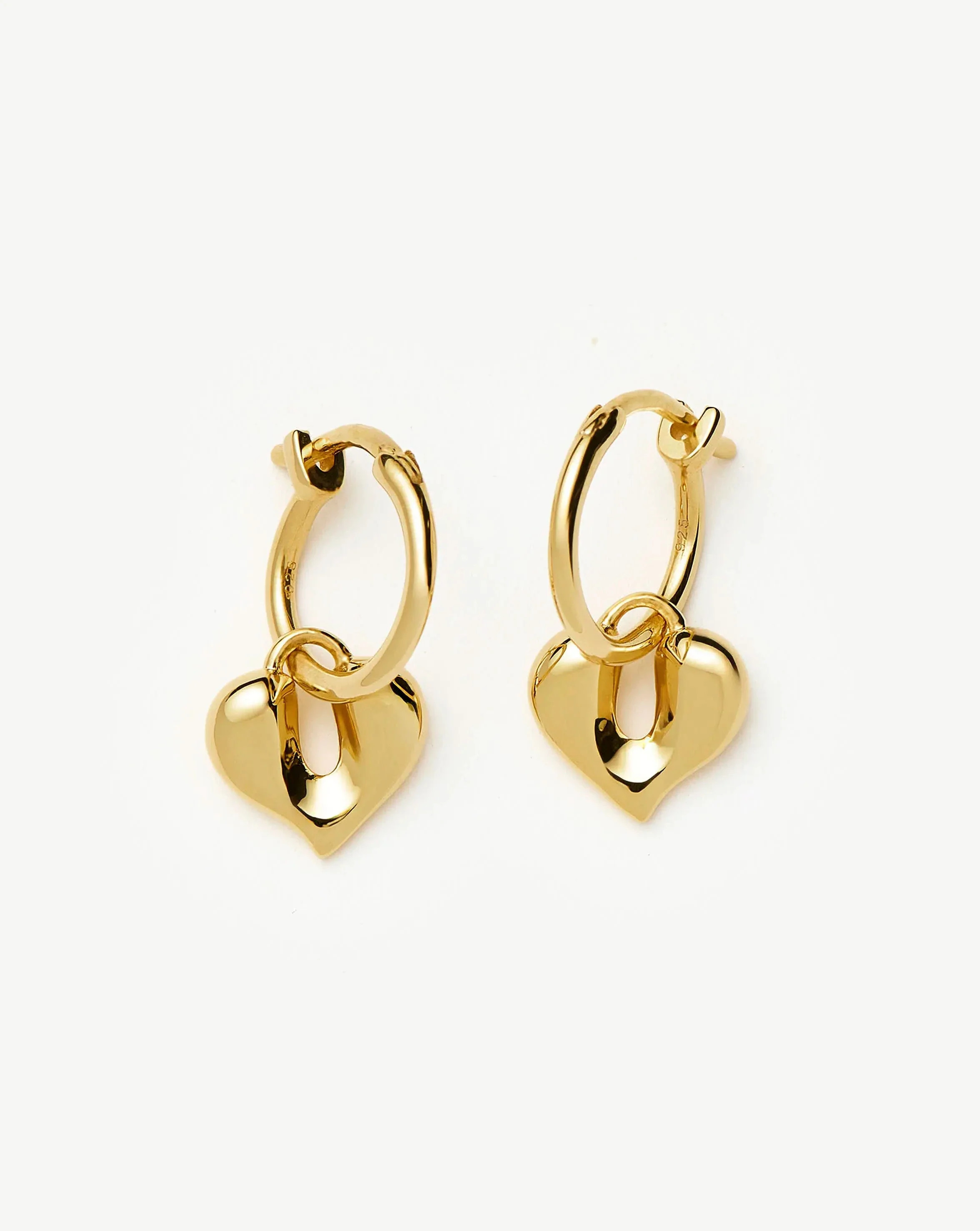 Molten Heart Charm Hoop Earrings | Missoma UK | Missoma UK