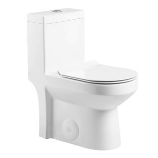 Fine Fixtures Dual-flush 1-piece Toilet 10-in. Rough-in w/ Seat | Bed Bath & Beyond