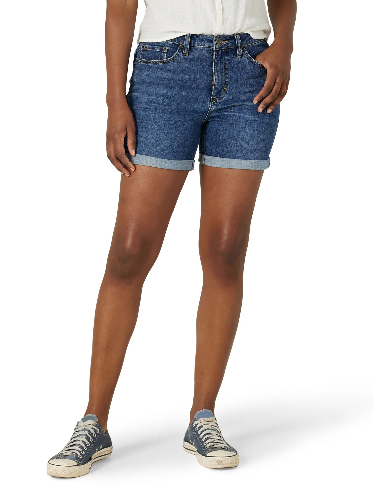Lee Women's Midrise 5" Cuffed Short - Walmart.com | Walmart (US)