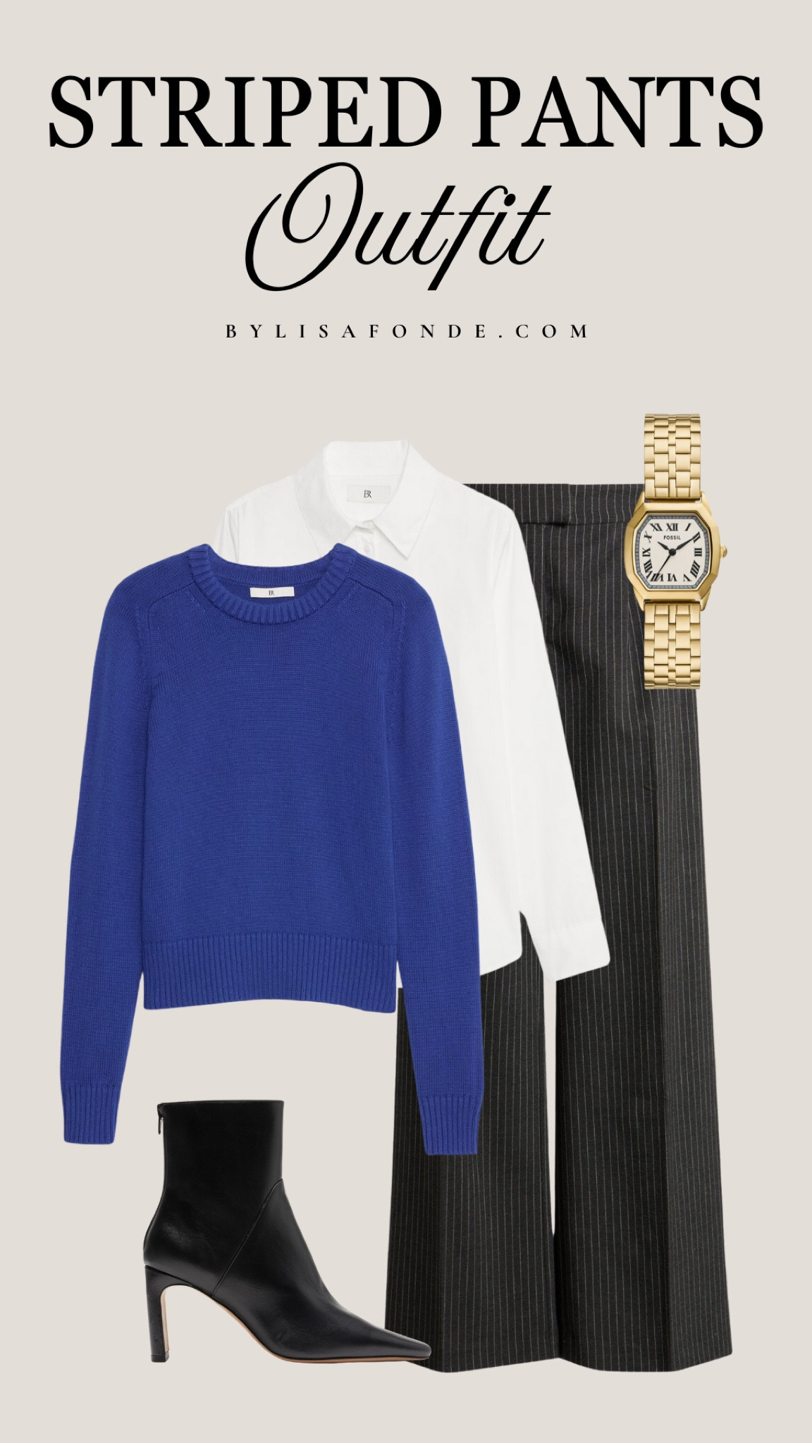 Casual striped pants outfit inspo