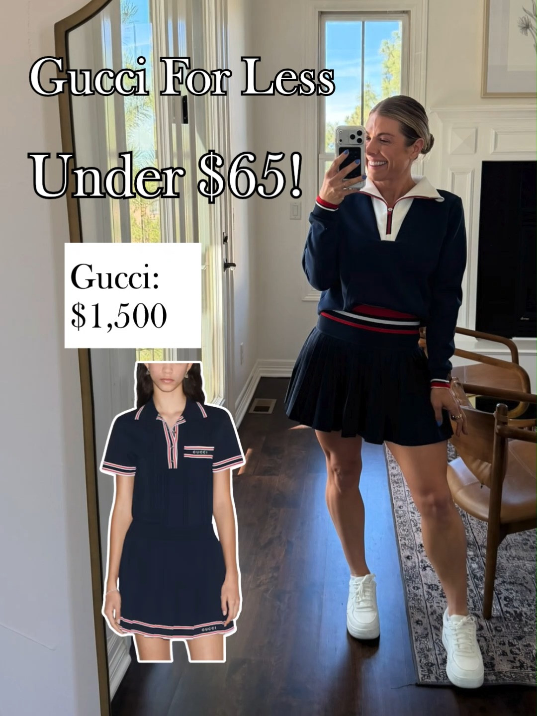 Gucci for less under $65, oozing country club chic! Pleated skirt shines for tennis or golf, magic sweatshirt set adds playful luxe. 🎾🤍✨
#ltkfashion #guccidupe #countryclubchic #pleatedskirt #tennisoutfit #golfstyle #sportychic #springfashion #casualluxe #outfitinspo 

 #LTKootd #LTKActive
