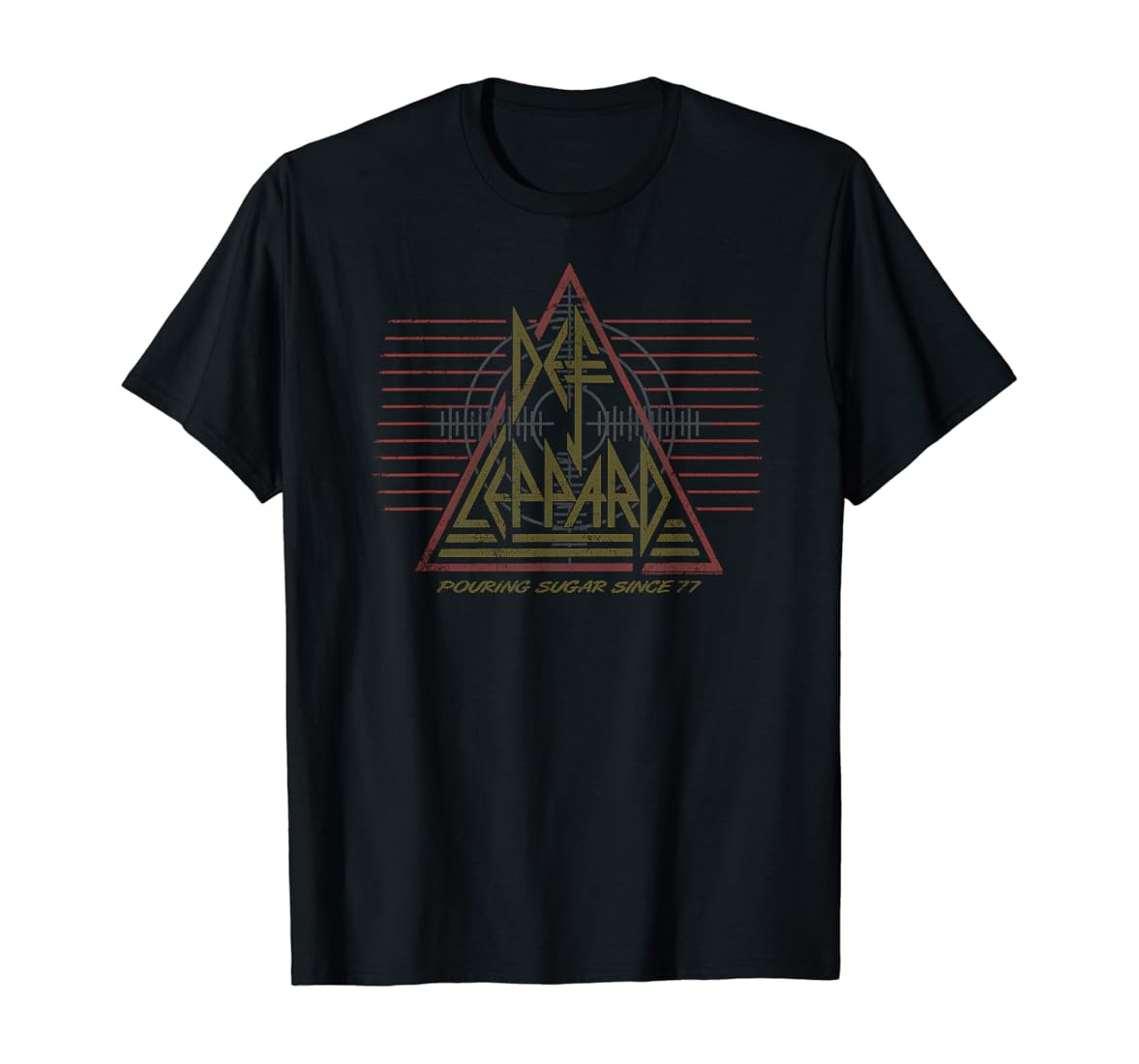 Def Leppard '77 Classic Black Cotton T-Shirt, Crew Neck & Short Sleeve Casual | Amazon (US)