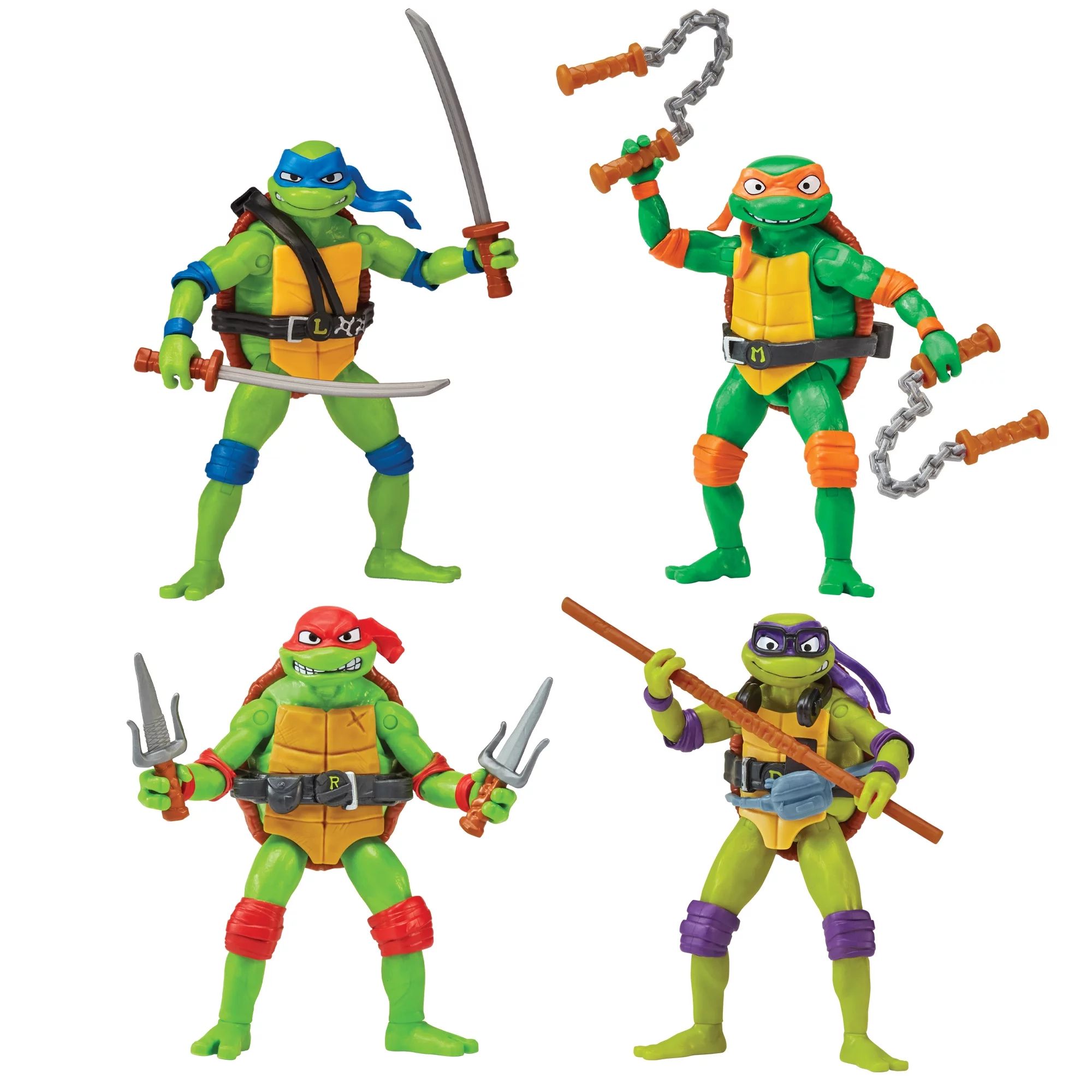 Teenage Mutant Ninja Turtles Mutant Mayhem Movie Turtle Basic Figure Bundle | Walmart (US)