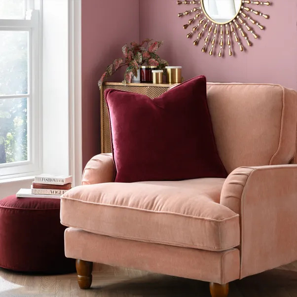 Clara Cotton Velvet Square Cushion | Dunelm