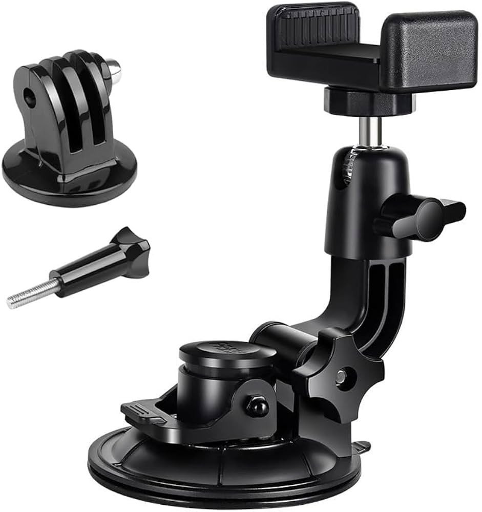 Car Suction Cup Mount with Phone Holder Action Camera Windshield Window Mount, Compatible for Go ... | Amazon (US)