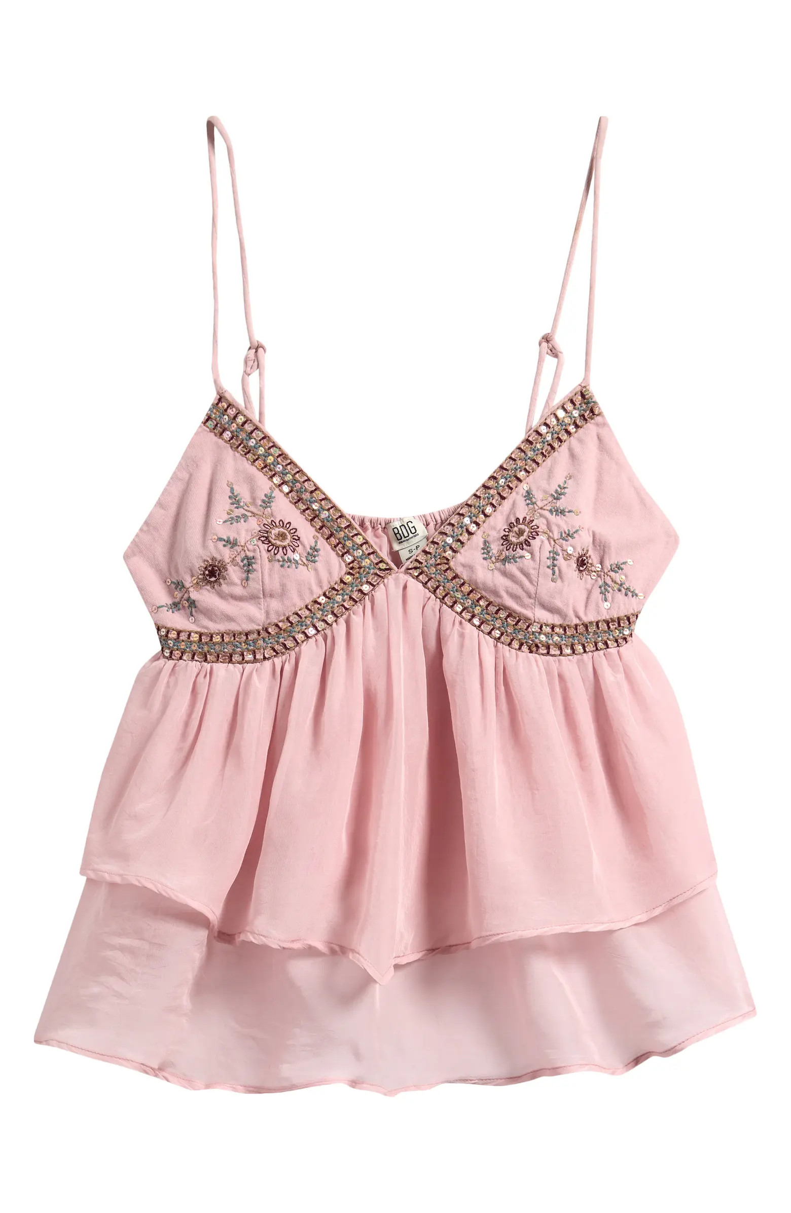BDG Urban Outfitters Embroidered Detail Cami | Nordstrom | Nordstrom