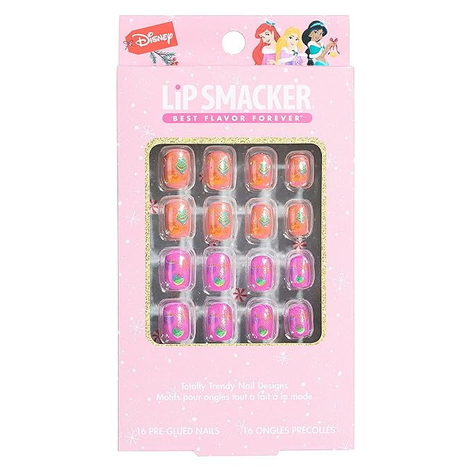 Lip Smacker Disney Princess Holiday Press On Nails Stocking Christmas Gifts For Girls Kids | Amazon (US)