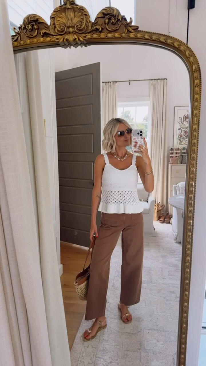 Love this sweater tank paired with brown barrel jeans for an elevated summer look! Wearing S in tank 4 in jeans

Loverly grey, brown barrel jeans, summer fashion, how to style brown denim, summer outfit inspo, Target fashion finds

#LTKSeasonal
