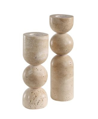 Ren Wil Amarena Candle Holder, Set of 2 - Beige | Macy's