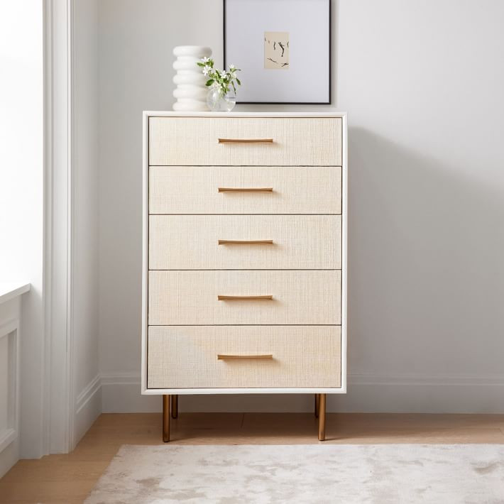 Margot Raffia 5-Drawer Dresser (30") | West Elm (US)
