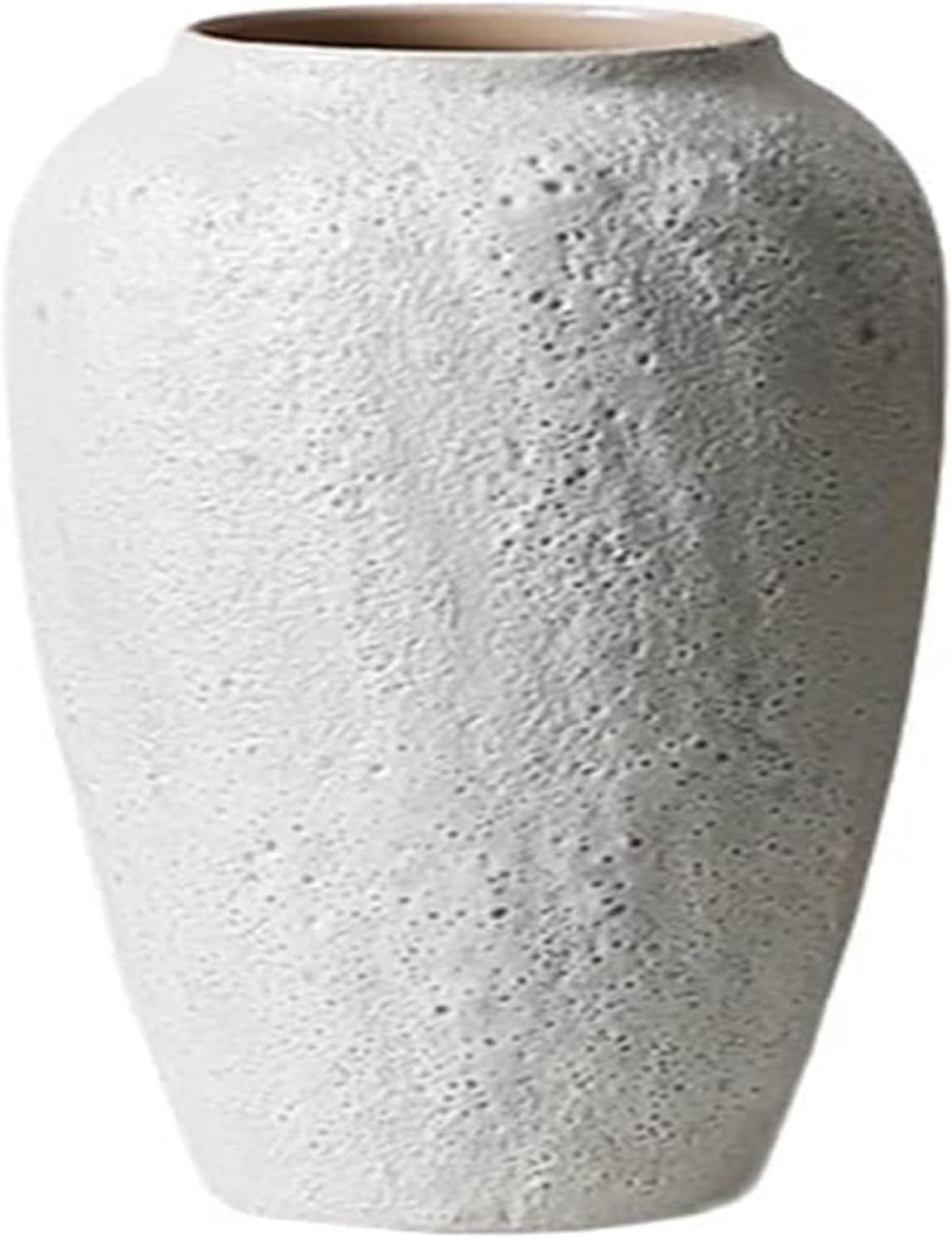 HH-CC Vase Desktop White Ceramic Vases Retro Rough Clay Pot Dried Flower Vases Table Top (Size : ... | Amazon (US)