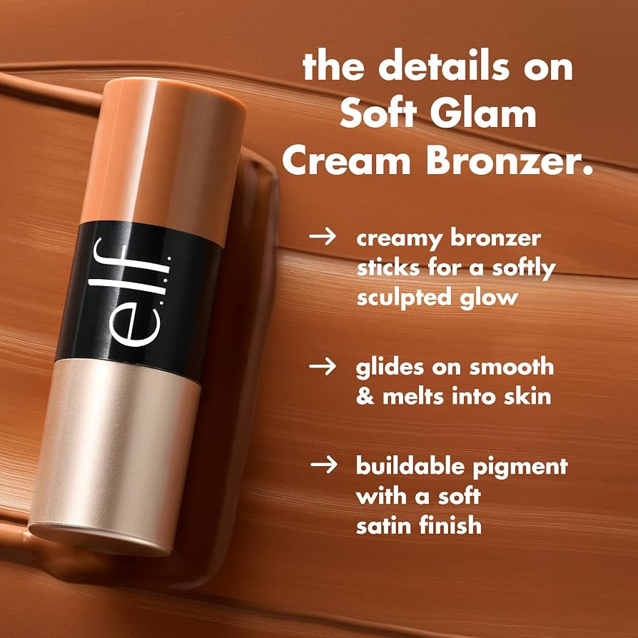 e.l.f. Soft Glam Cream Bronzer Stick, Buildable Cream Bronzer for A Long-Lasting Sculpted Glow & ... | Amazon (UK)