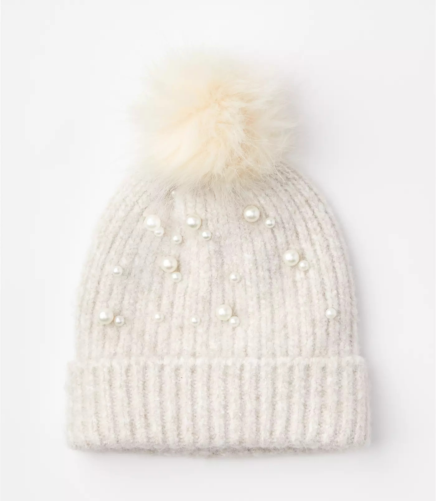 Pearlized Pom Pom Beanie | LOFT