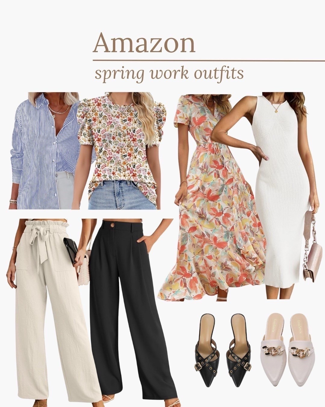 Just found the cutest spring workwear pieces on Amazon! Perfect for the office but still super chic. 

Amazon fashion  Amazon dress  Amazon spring outfit  work wear  work outfit  trousers  mules  blouse  work dress 
#LTKStyleTip

#LTKSeasonal #LTKWorkwear